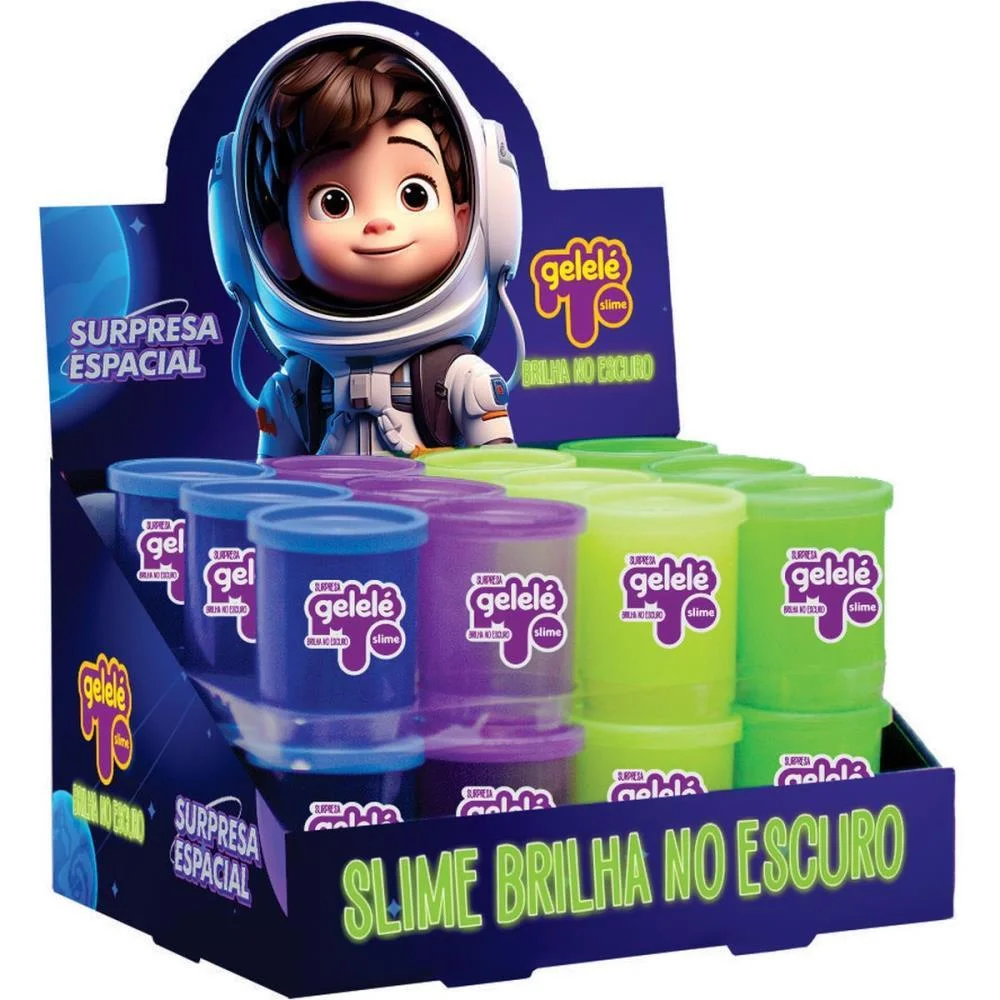 Slime Gelele Brilha No Escuro (S) Doce Brinquedo C/ 24 Unidades - imagem 2