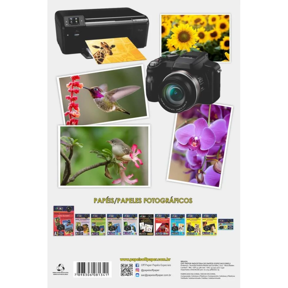 Papel Fotografico Inkjet A4 High Glossy Ades.brilho 80G Off Paper (Pct.c/20) - imagem 3