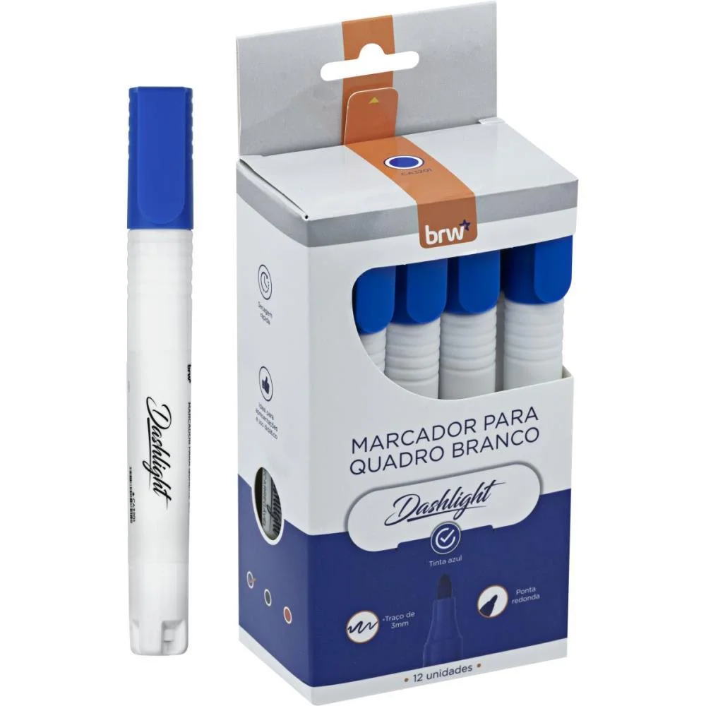 Pincel Quadro Branco Dashligth Azul Brw (Cx.c/12) - imagem 5