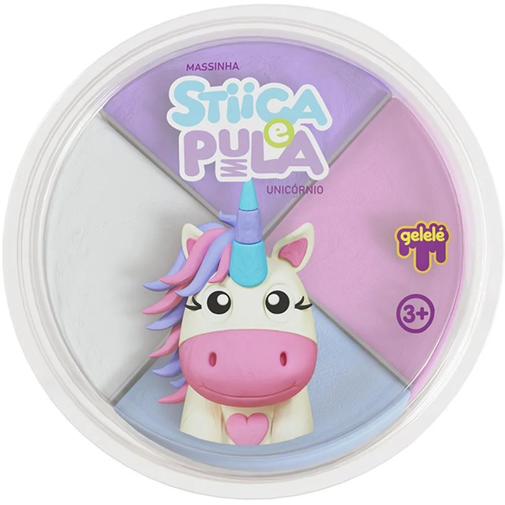 Massa Para Modelar Criativa Stica E Pula Unicornio 4Cores( Doce Brinquedo C/ 15 Unidades - imagem 4