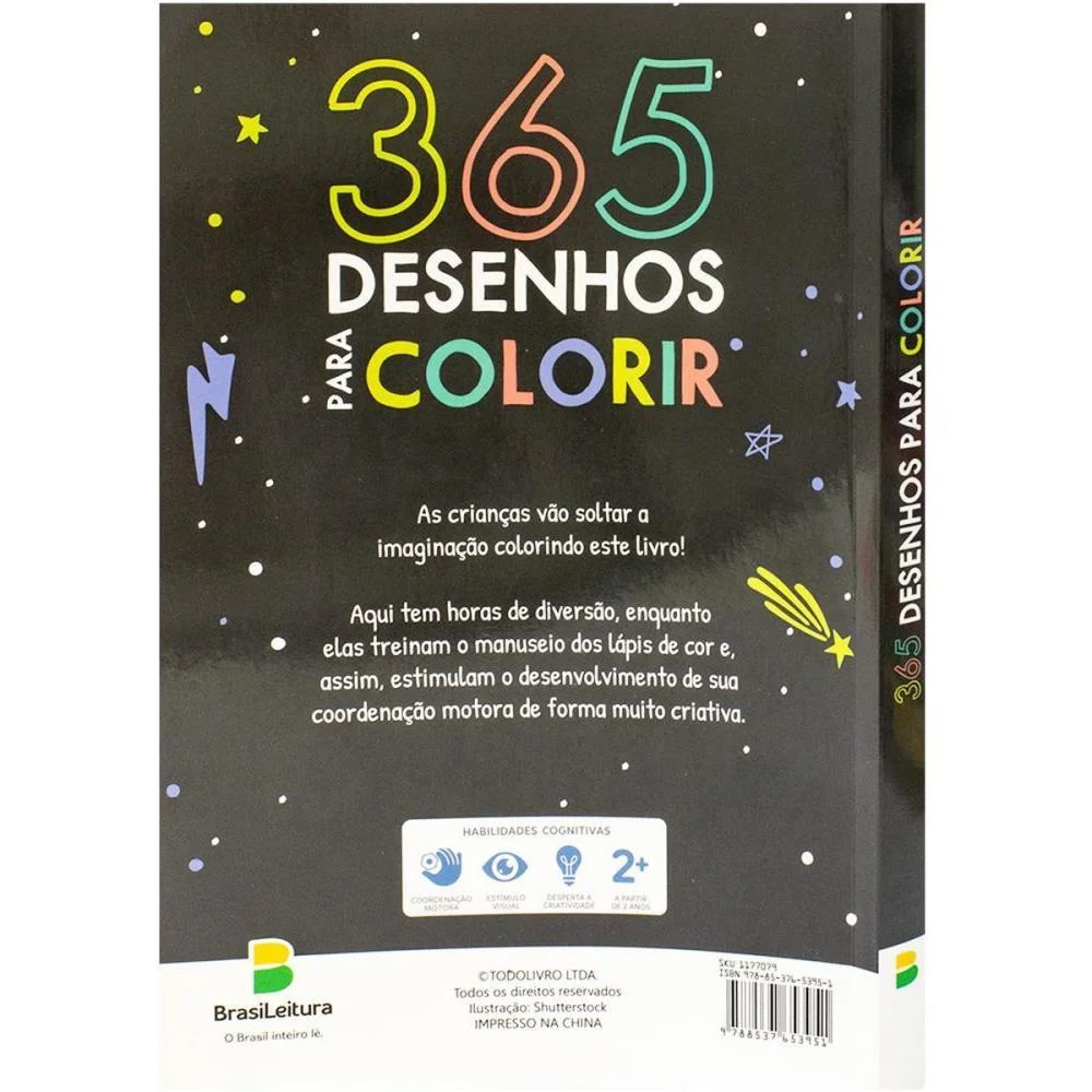Livro Infantil Colorir 365 Desenhos P/Colorir Pt 288P Todolivro (Unidade) - imagem 5