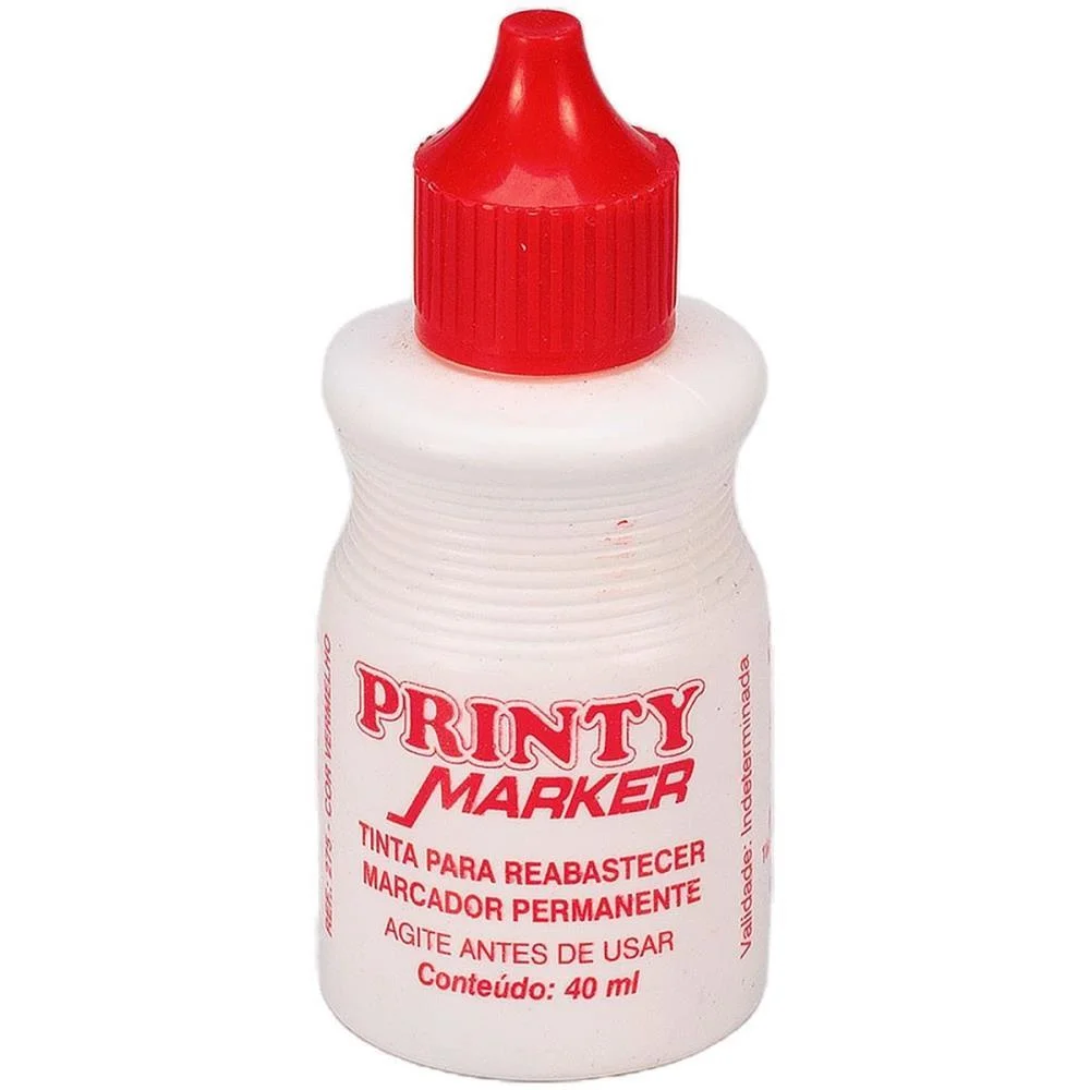 Tinta Marcador Permanente Reabastecedor 040Ml Vermelho Carbrink (Cx.c/12) - imagem 2