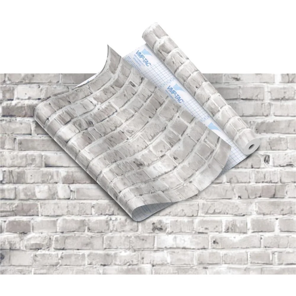 Plastico Adesivo 45Cmx10M Tijolo Rustico V.m.p. (Rolo) - imagem 2