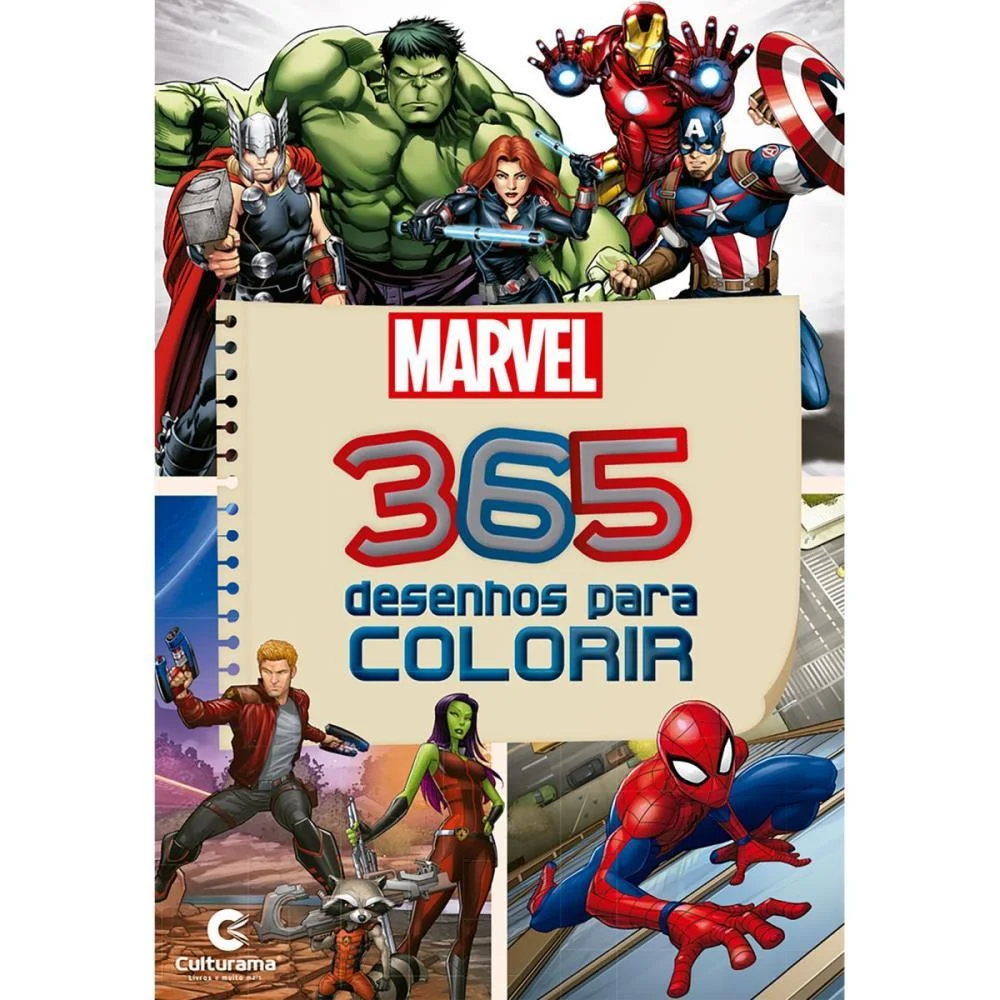 Livro Infantil Colorir 365 Desenhos Marvel 368P 20X14 Culturama (Unidade) - imagem 2