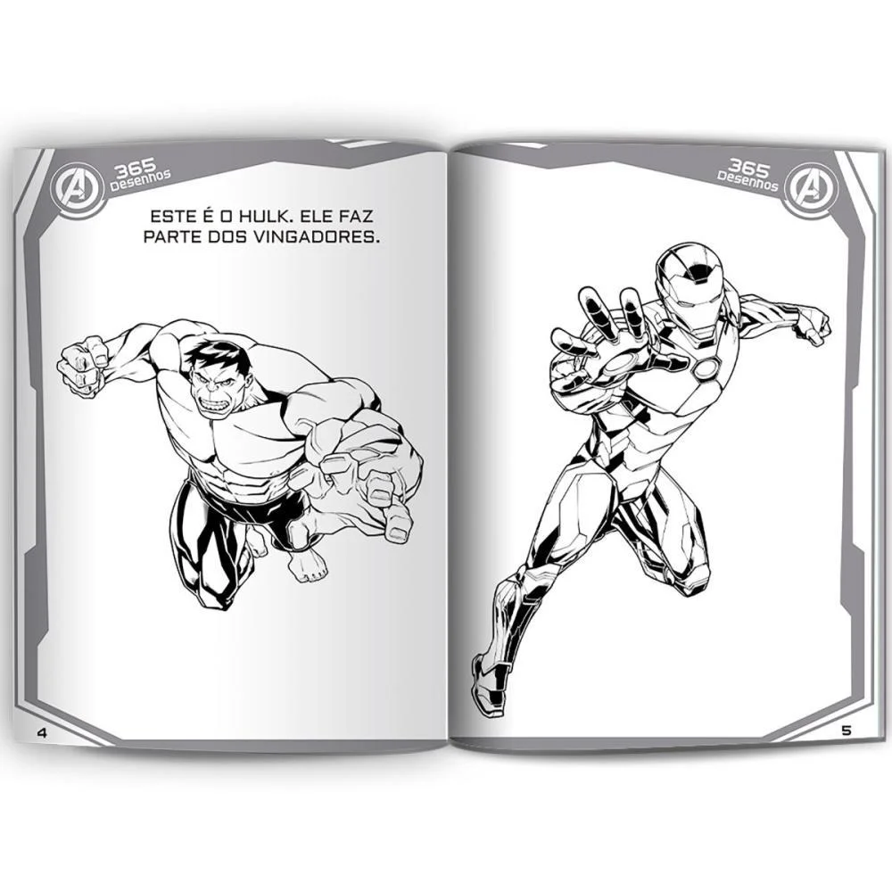 Livro Infantil Colorir 365 Desenhos Marvel 368P 20X14 Culturama (Unidade) - imagem 4