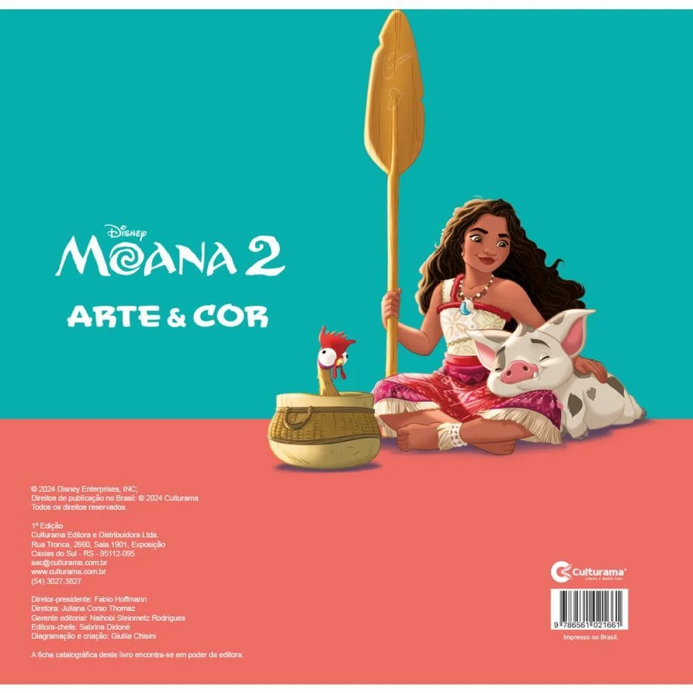 Livro Infantil Colorir Arte E Cor Moana 2 27X27Cm 36P Culturama (Unidade) - imagem 7
