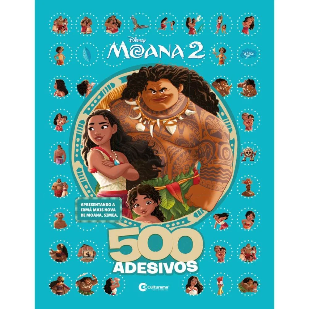 Livro Com Adesivos Moana 2 40Pgs C/500 Adesivos Culturama - imagem 2