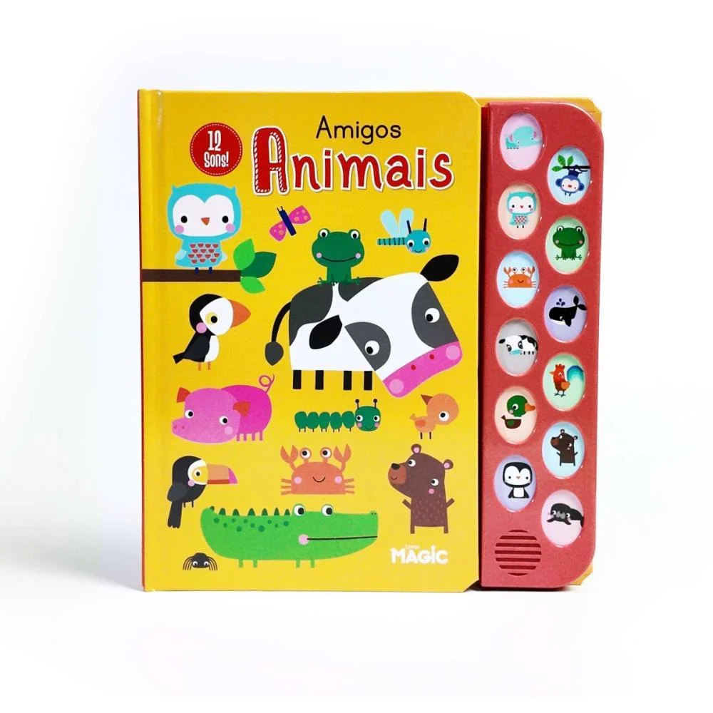 Livro Sonoro Amigos Animais 12 Sons 21X21 Magic Kids - imagem 2