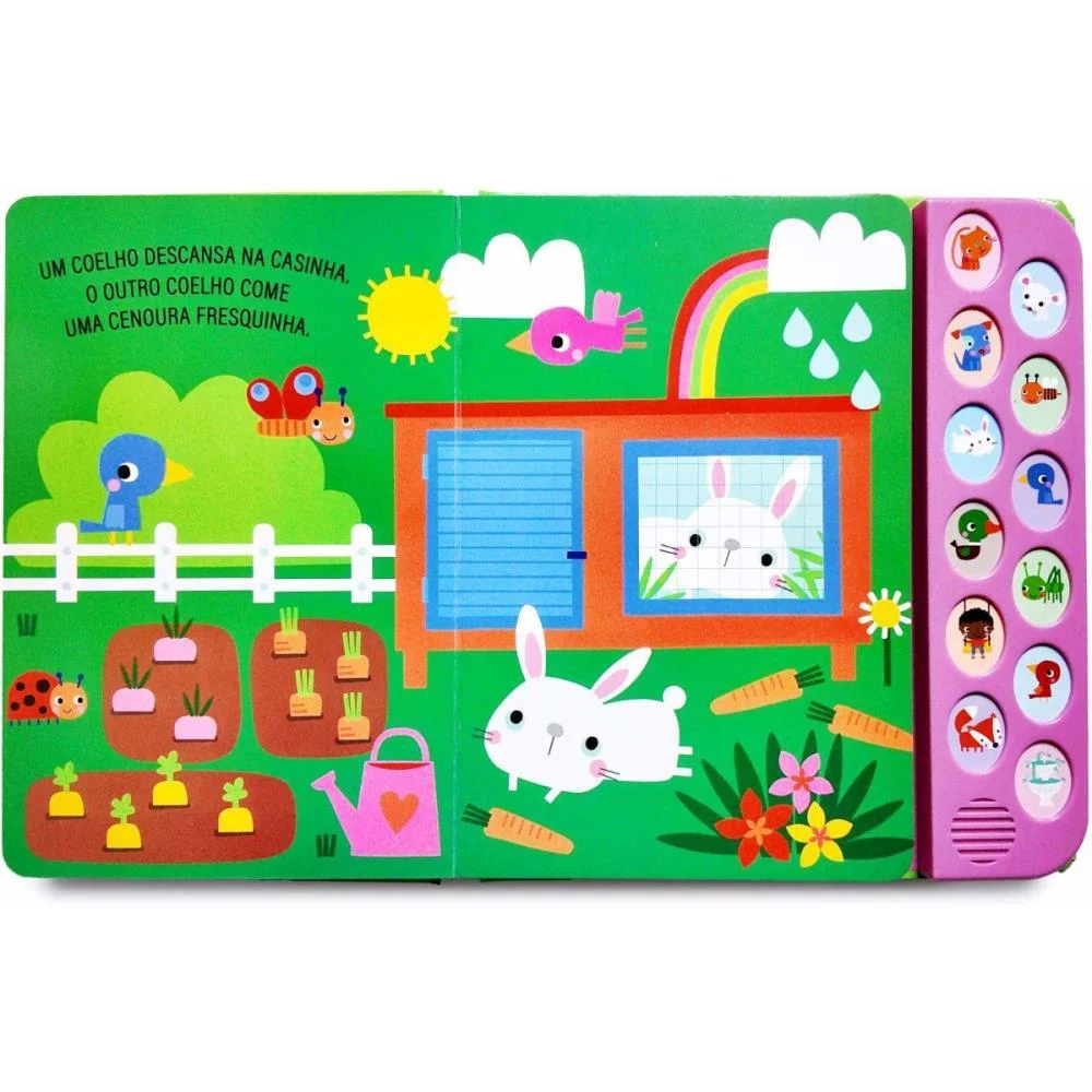 Livro Sonoro Amigos Do Jardim 12 Sons Magic Kids - imagem 3