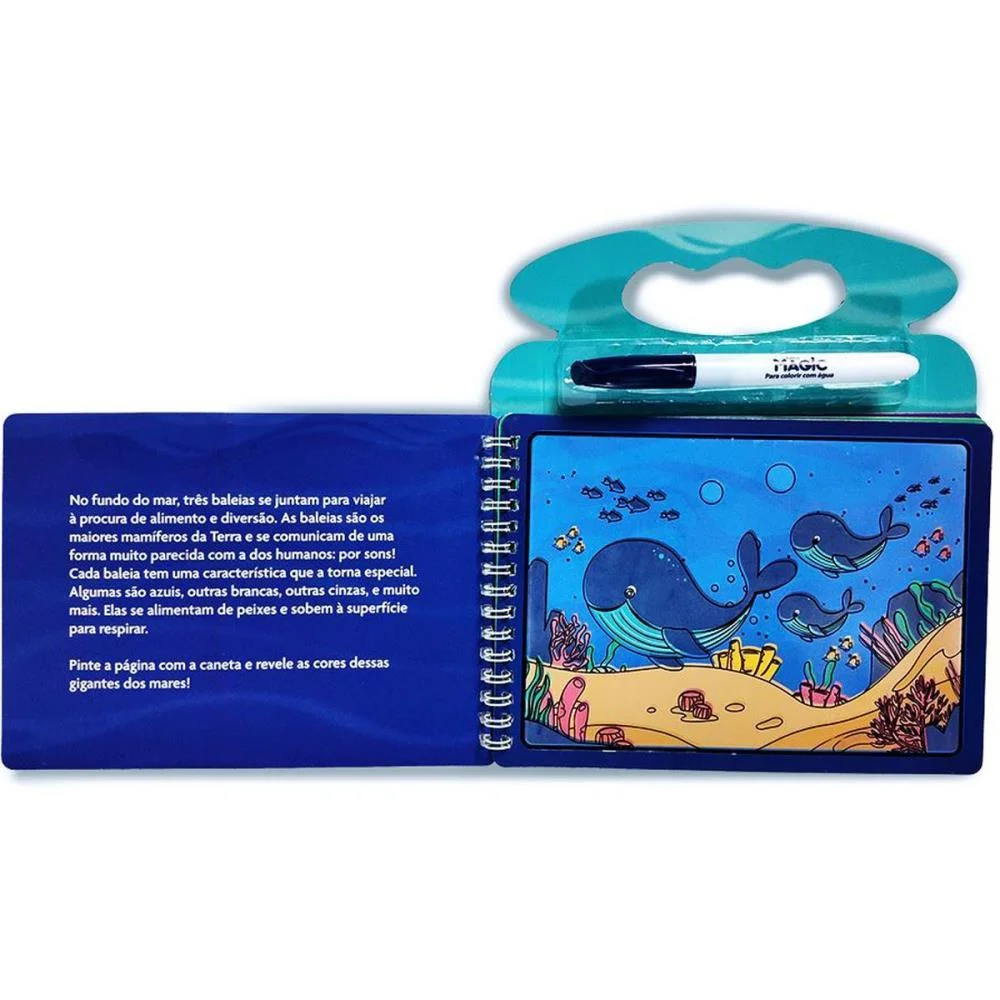 Livro Aquabook Oceano 10Pgs 21,5X20Cm Magic Kids (Unidade) - imagem 4