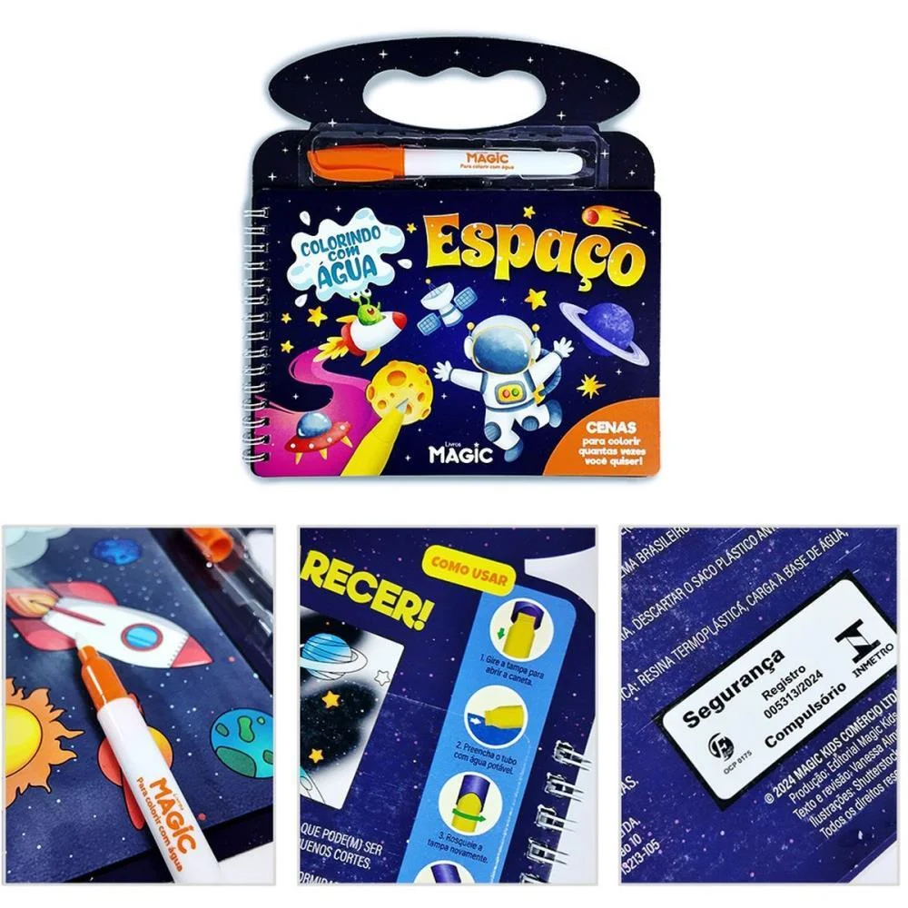 Livro Aquabook Espaco 10Pgs 21,5X20Cm Magic Kids (Unidade) - imagem 5