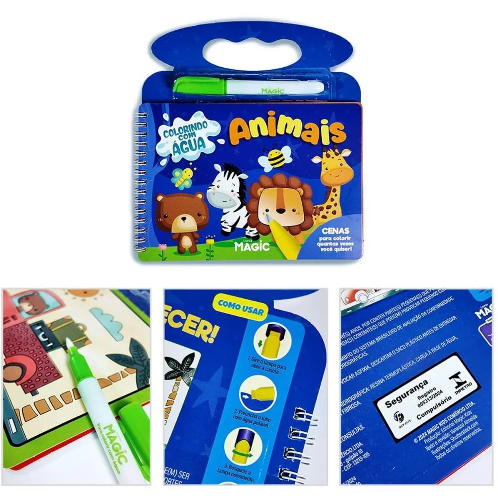 Livro Aquabook Animais 10Pgs 21,5X20Cm Magic Kids (Unidade) - imagem 4