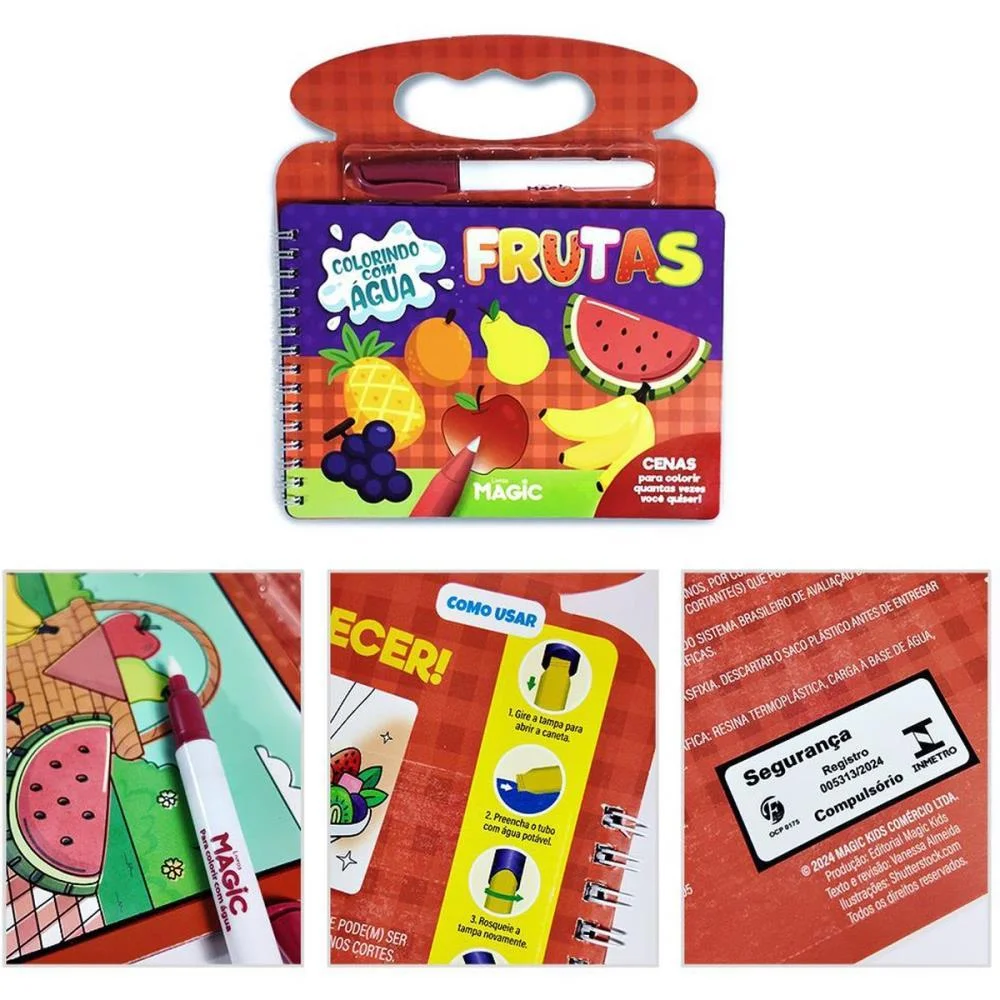 Livro Aquabook Frutas 10Pgs 21,5X20Cm Magic Kids (Unidade) - imagem 4