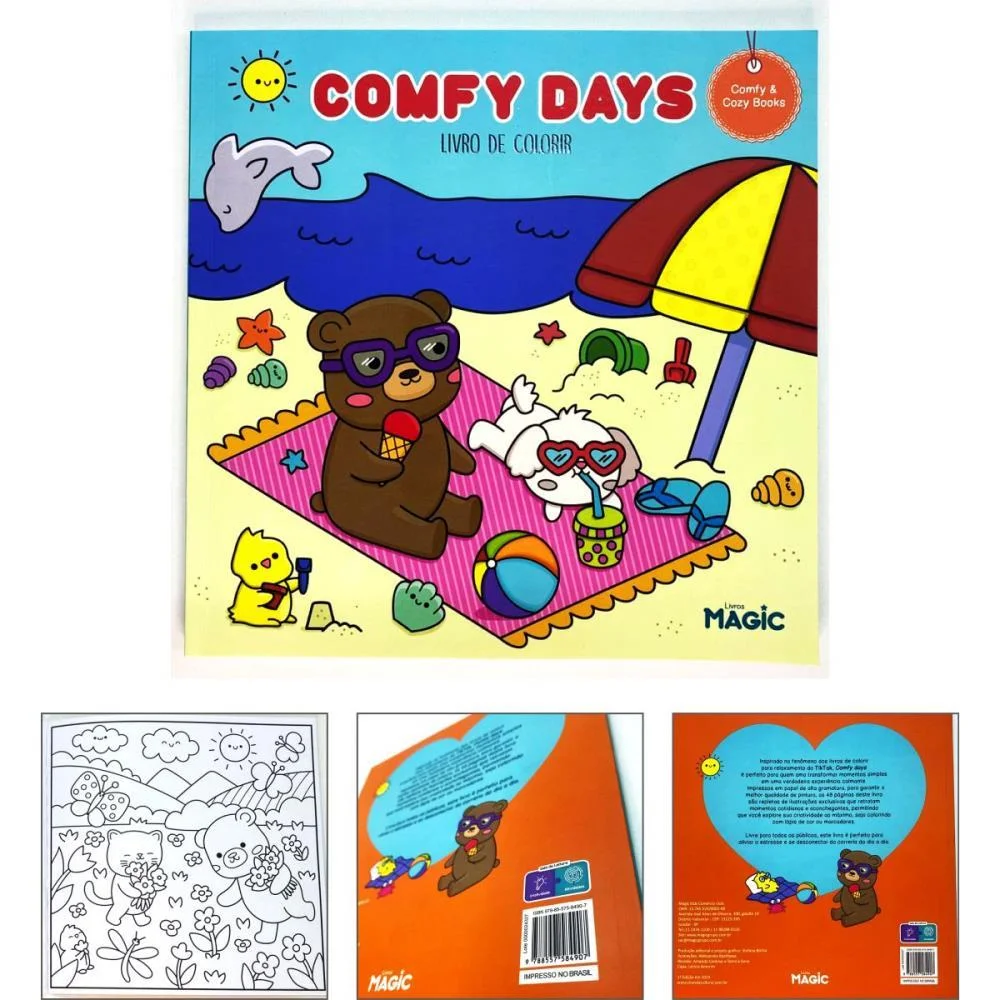 Livro De Colorir Comfy Days 48Pgs 180G 24X24 Magic Kids (Unidade) - imagem 3