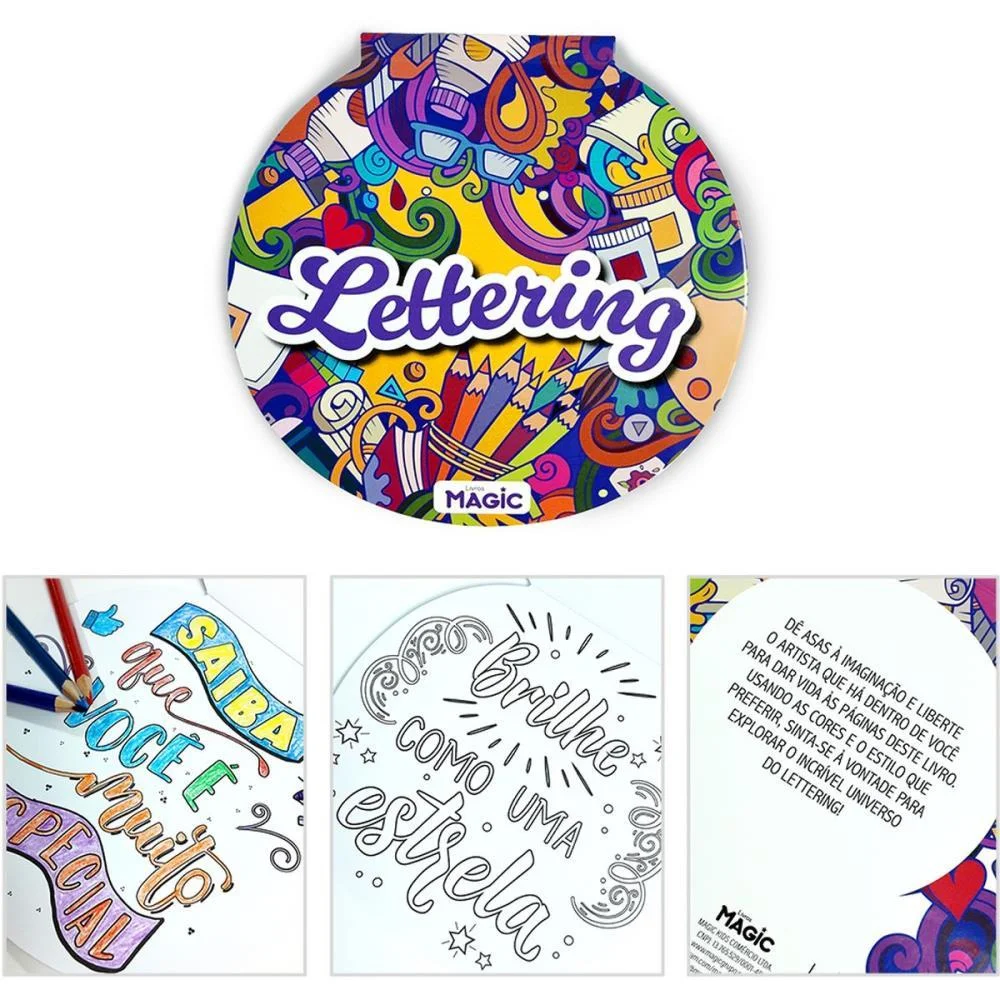 Livro De Colorir Lettering 24Pgs 17,5Cm Magic Kids (Unidade) - imagem 2