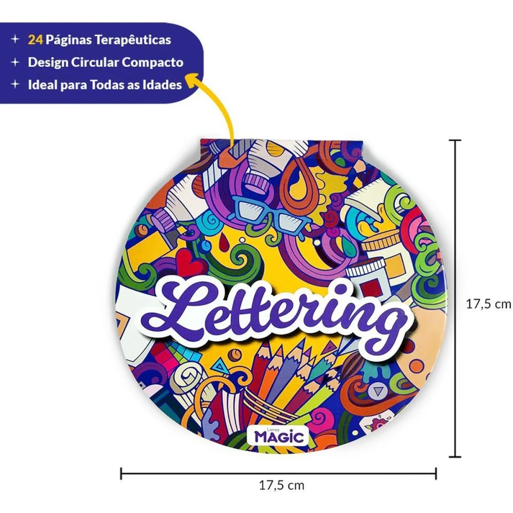 Livro De Colorir Lettering 24Pgs 17,5Cm Magic Kids (Unidade) - imagem 5