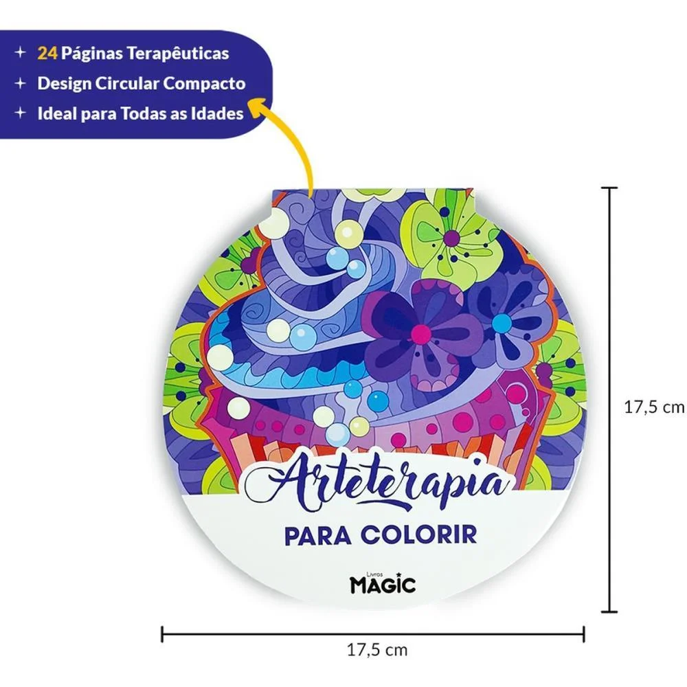 Livro De Colorir Arte Terapia 24Pgs 17,5Cm Magic Kids (Unidade) - imagem 5