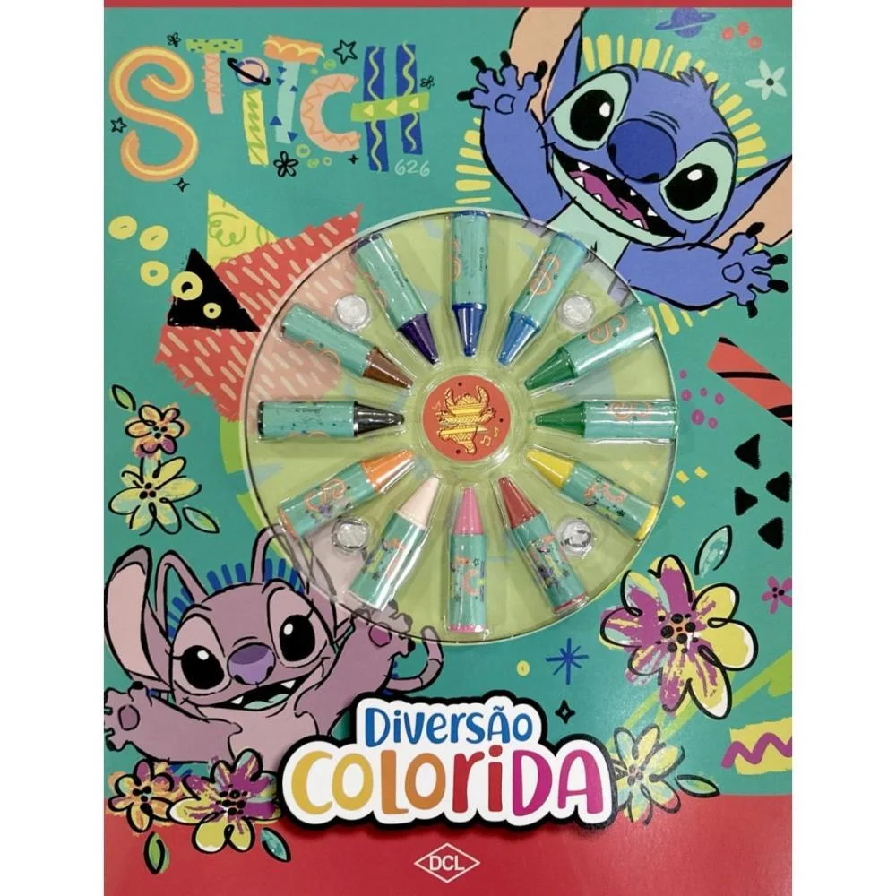 Livro Infantil Colorir Stitch Diversao Colorida C/Giz Dcl (Unidade) - imagem 3