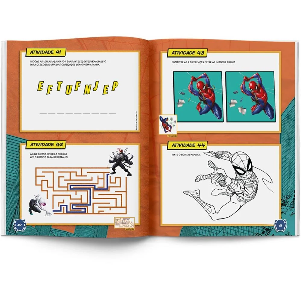 Livro Infantil Colorir 100 Atividades Spider Man 48Pg Culturama (Unidade) - imagem 4