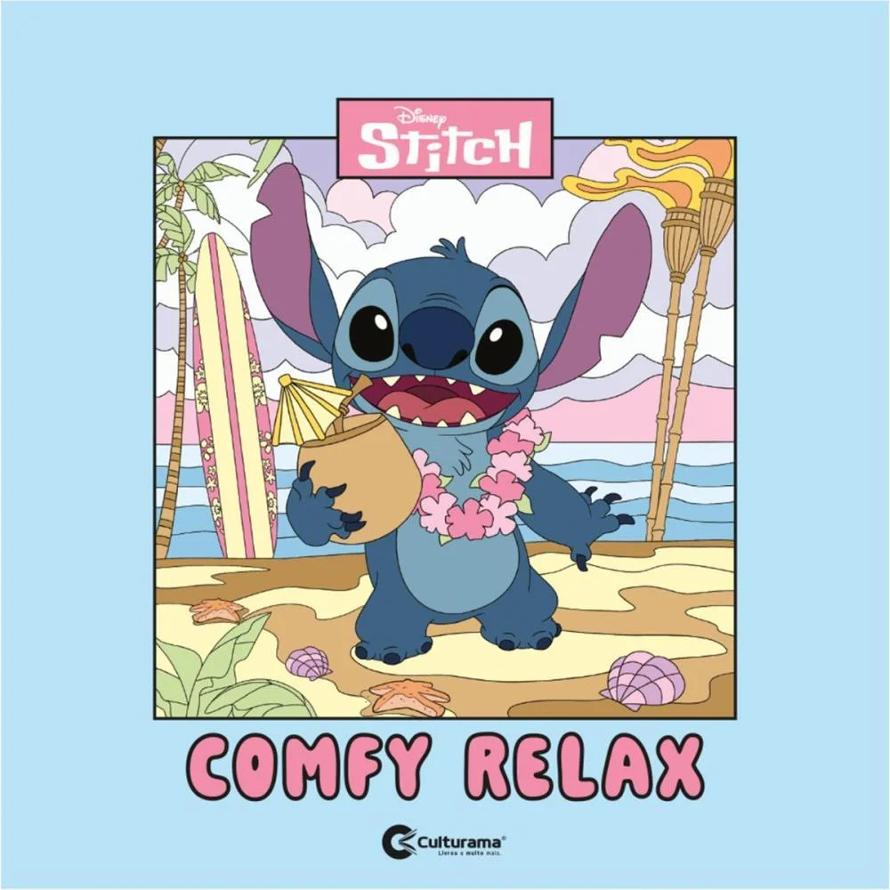 Livro De Colorir Stitch Comfy Relax 24P 21X21Cm Culturama (Unidade) - imagem 2