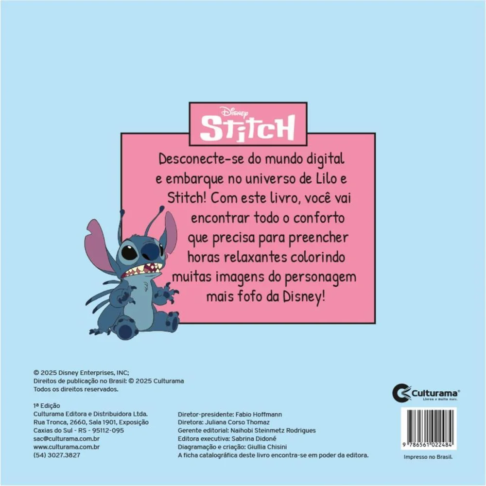 Livro De Colorir Stitch Comfy Relax 24P 21X21Cm Culturama (Unidade) - imagem 3