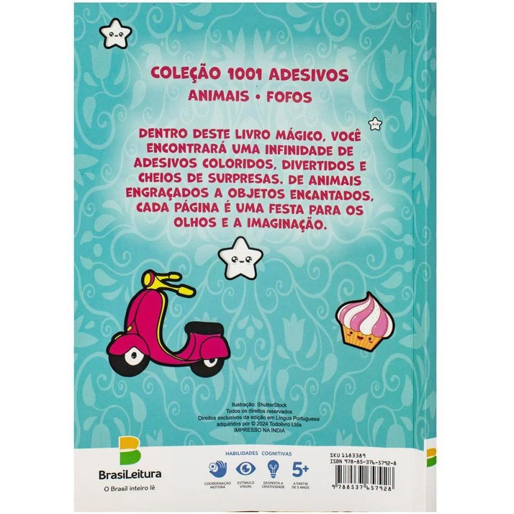 Livro Com Adesivos 1001 Adesivos Fofos 14X20 40Pg Todolivro - imagem 4