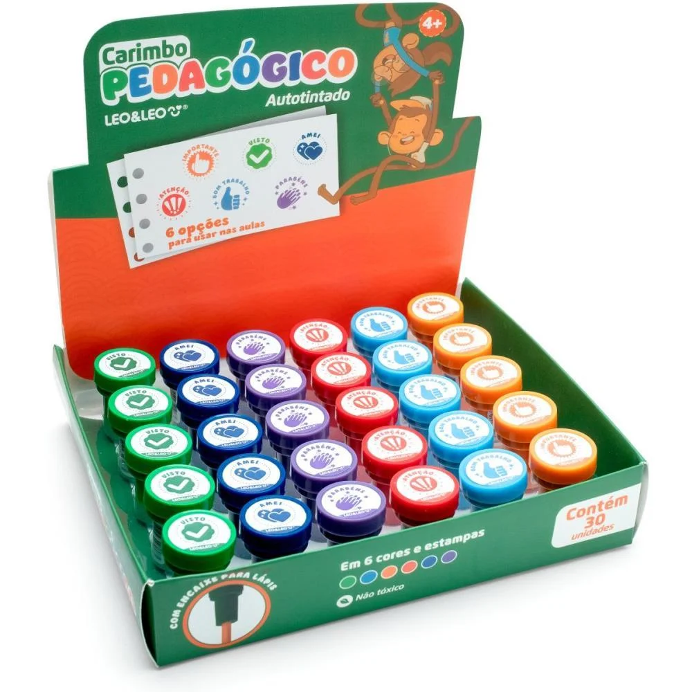 Carimbo Pedagogico 6 Modelos Sortidos Leonora C/ 30 Unidades - imagem 3