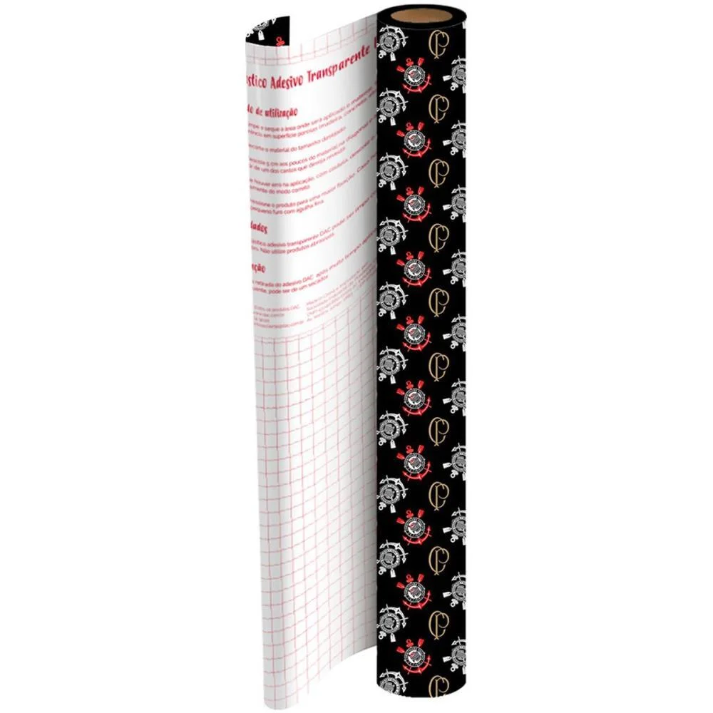 Plastico Adesivo 45Cmx10M Corinthians Pp 0,08Mm Dac (Rolo) - imagem 4