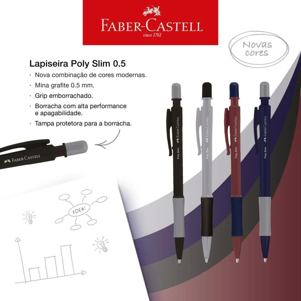 Lapiseira 0.5Mm Poly Slim Office Mix Faber-Castell (Cx.c/12) - imagem 3