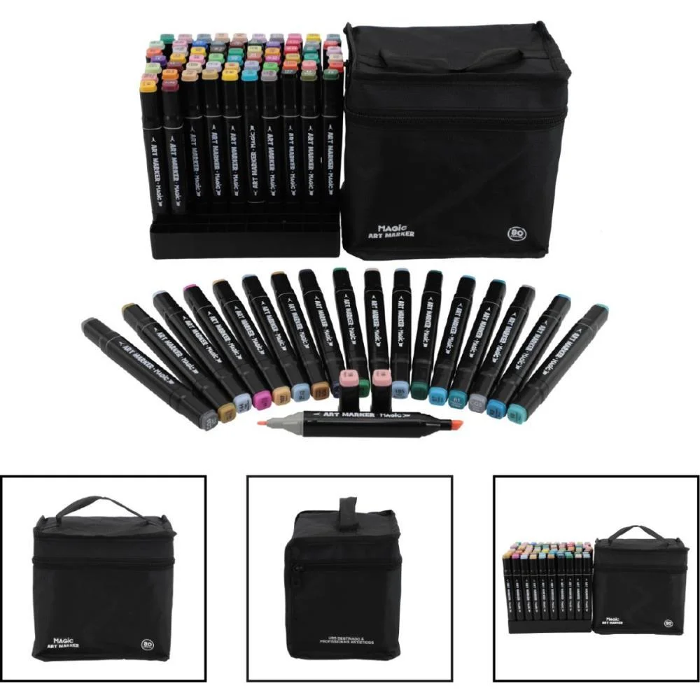 Marcador Artistico Art Marker 80 Cores C/Bolsa Magic Kids (Unidade) - imagem 3