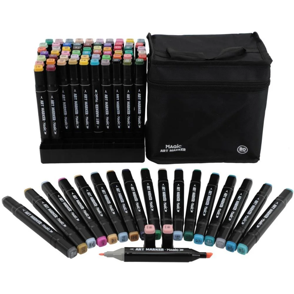 Marcador Artistico Art Marker 80 Cores C/Bolsa Magic Kids (Unidade) - imagem 4