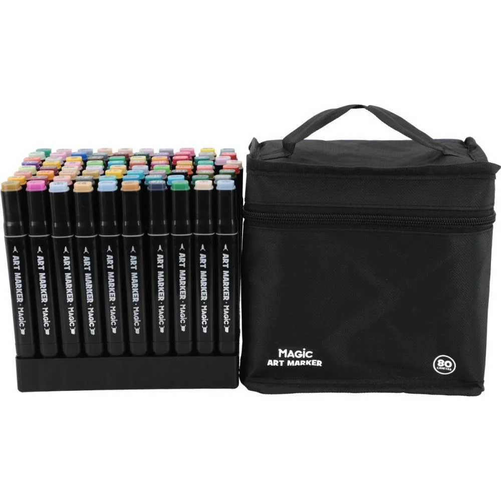 Marcador Artistico Art Marker 80 Cores C/Bolsa Magic Kids (Unidade) - imagem 5