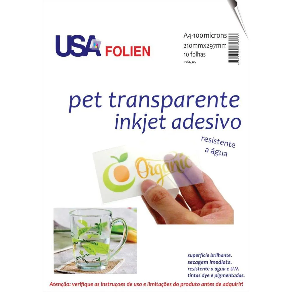 Papel Fotografico Inkjet A4 Vinil Ades.semi Trasparente Usa Folien (Pct.c/10) - imagem 3