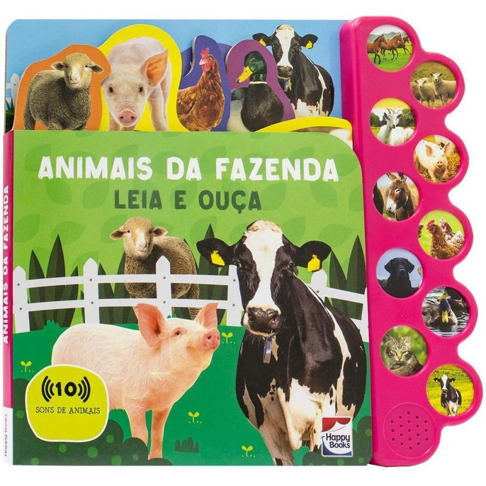 Livro Sonoro Animais 27X28Cm 10 Sons 10Pg Todolivro - imagem 5