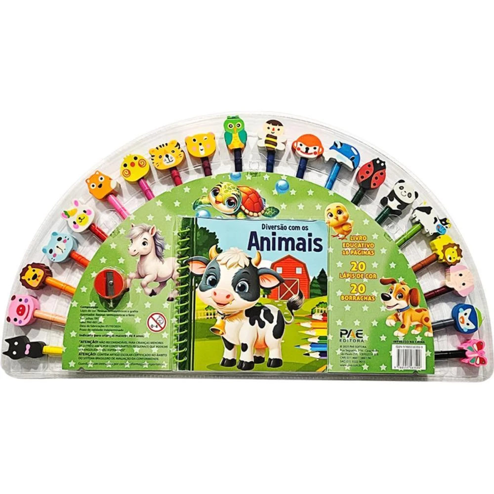Livro Brinquedo Ilustrado Kit Divertido Animais 16Pg Pae Editora (Unidade) - imagem 3