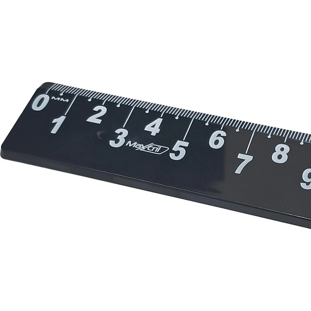 Regua Plastica Baixa Visao Preta 30Cm Maxcril (Pct.c/10) - imagem 3