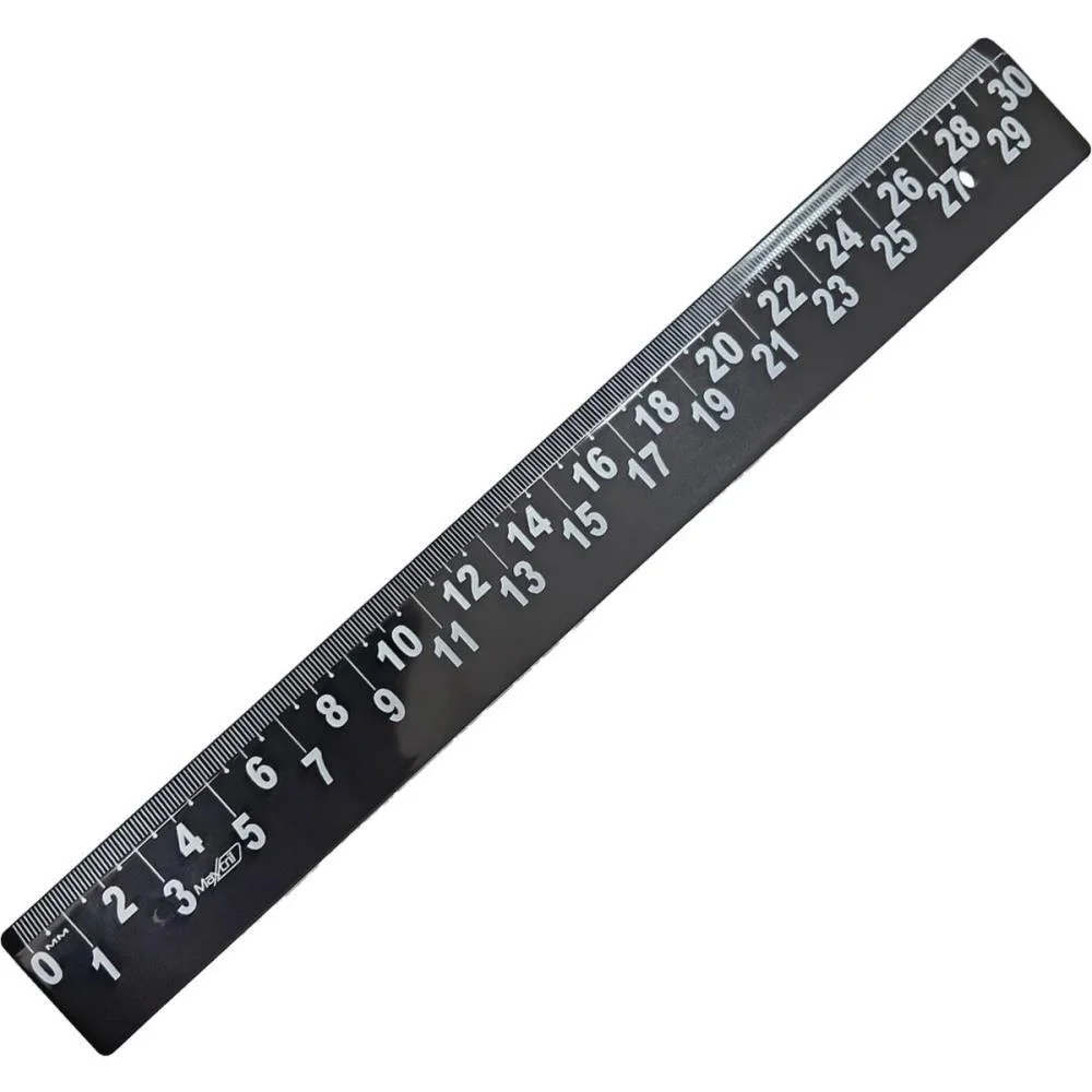 Regua Plastica Baixa Visao Preta 30Cm Maxcril (Pct.c/10) - imagem 4