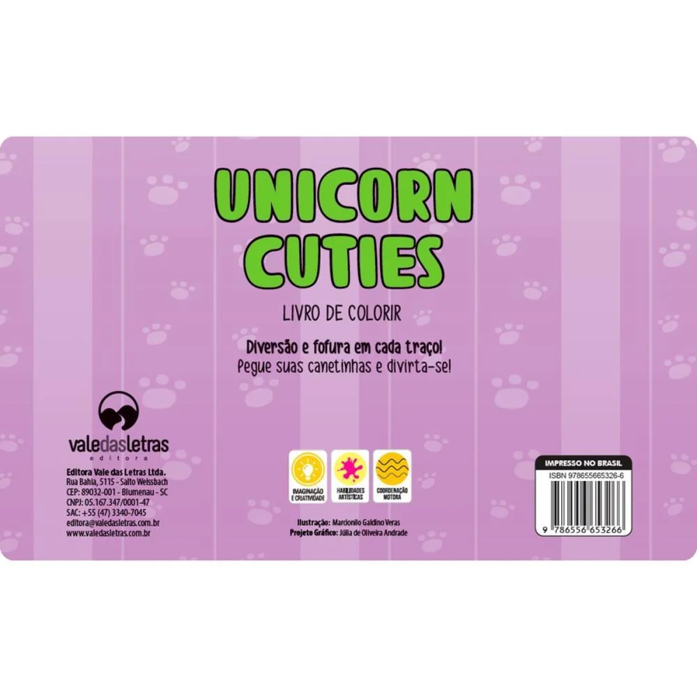 Livro De Colorir Unicornio Cuties 64P Cd 150G Vale Das Letras (Unidade) - imagem 4