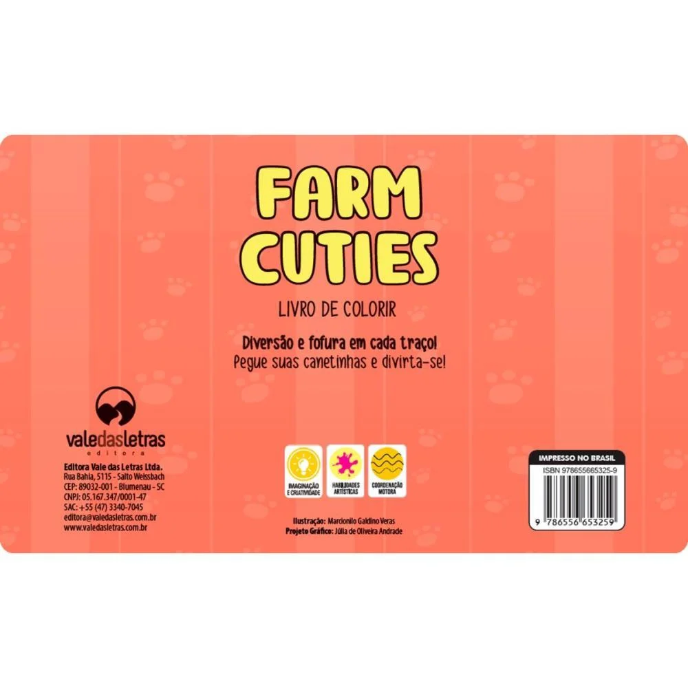 Livro De Colorir Farm Cuties 64P Cd 150G 15X21 Vale Das Letras (Unidade) - imagem 4