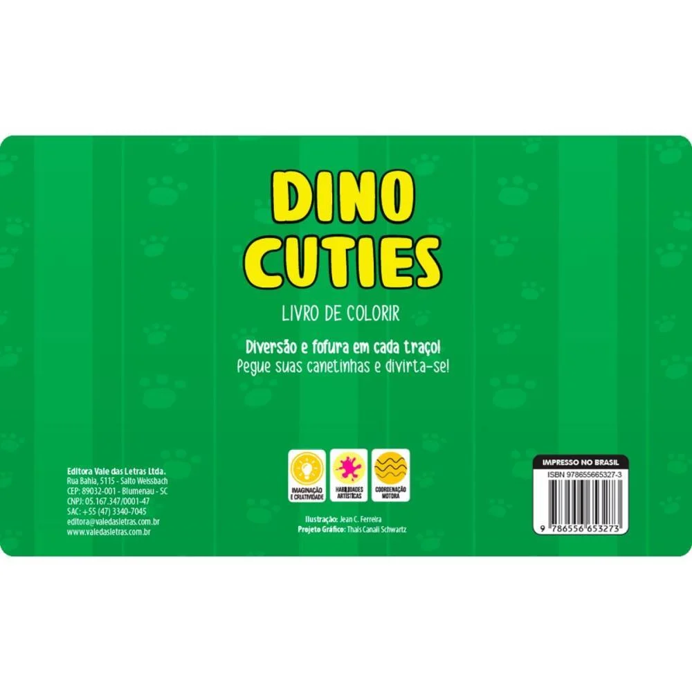 Livro De Colorir Dino Cuties 64P Cd 150G 15X21 Vale Das Letras (Unidade) - imagem 4