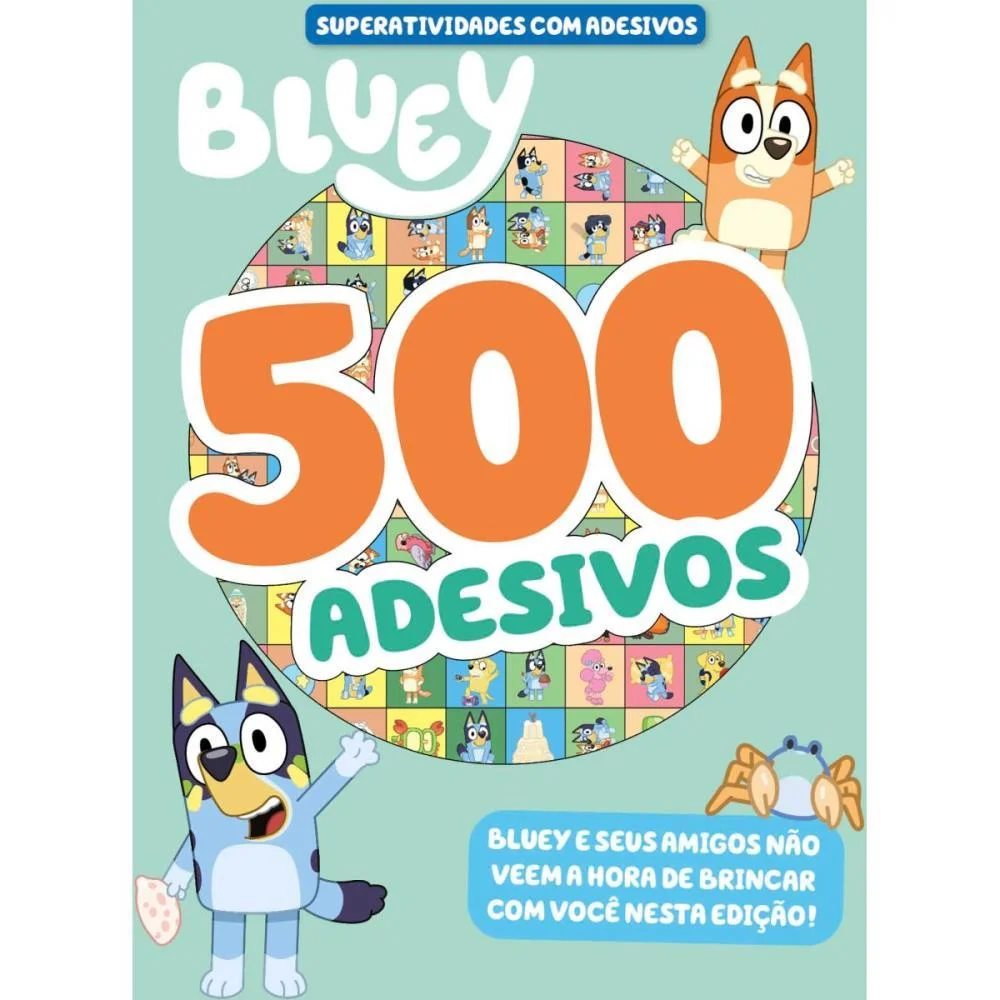 Livro Com Adesivos 500 Adesivos Superlivro Bluey Online Editora - imagem 3