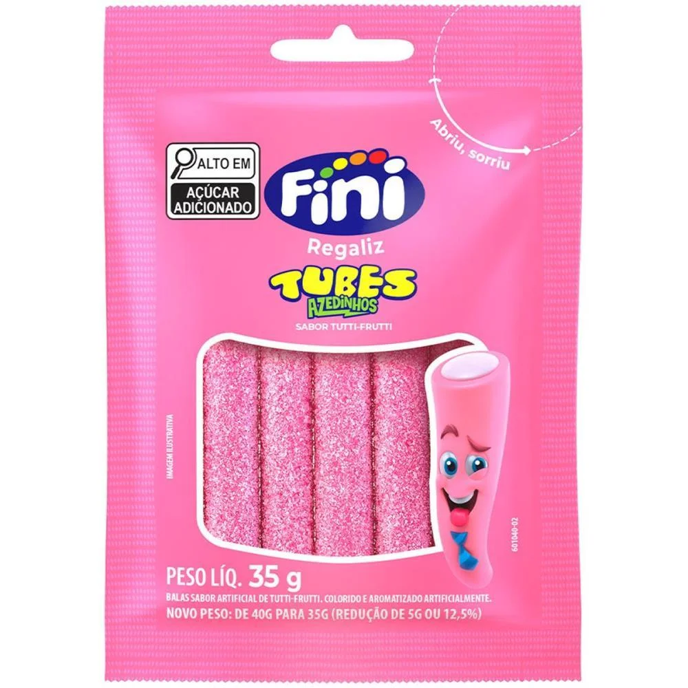 Doce Tubes Tutti Frutti 35G Fini (Dp.c/10) - imagem 2