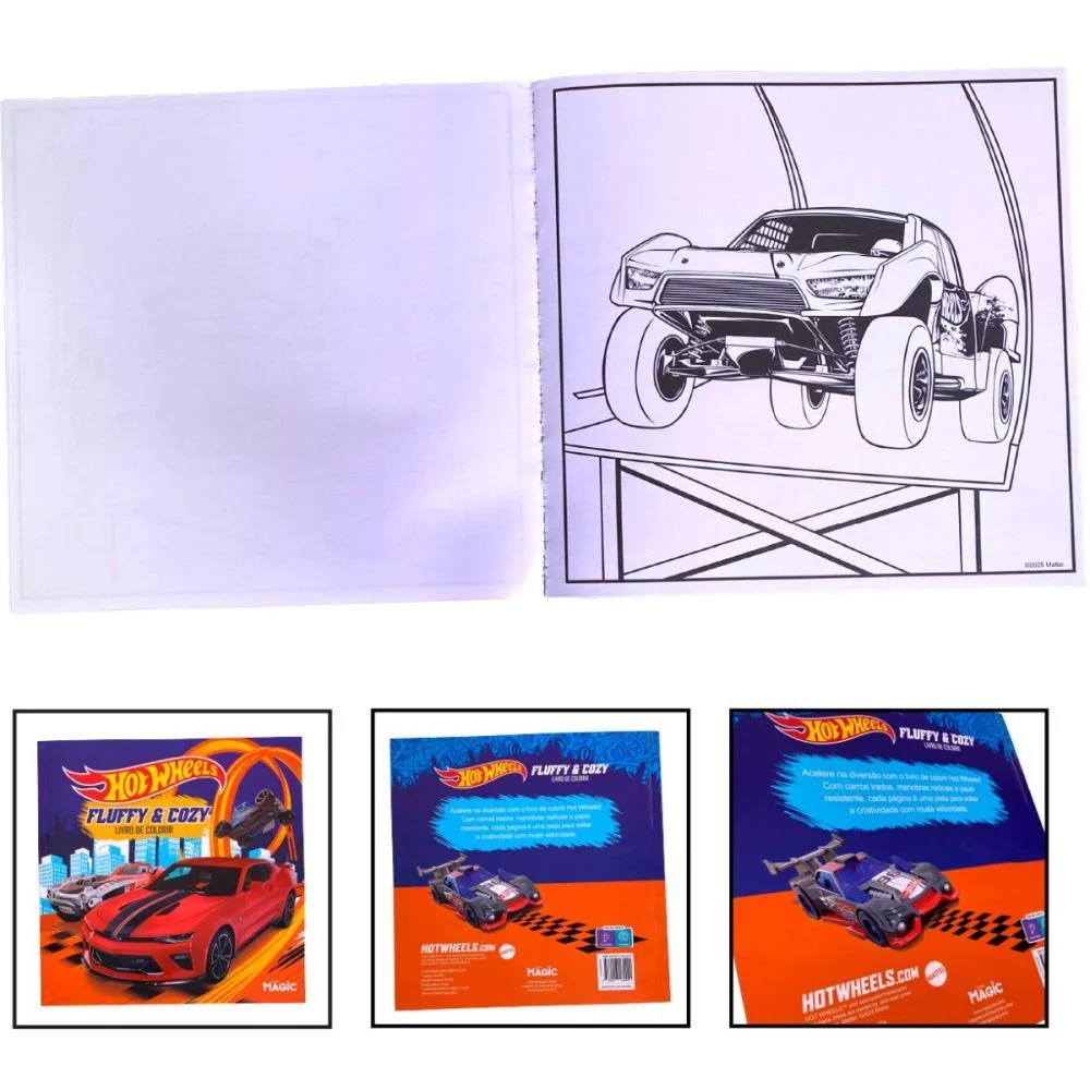 Livro De Colorir Hot Wheels 48Pgs 24X24Cm Magic Kids (Unidade) - imagem 4