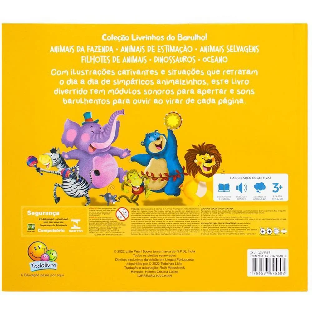 Livro Sonoro Animais Selvagens 22X19,5 8Pg Todolivro - imagem 4