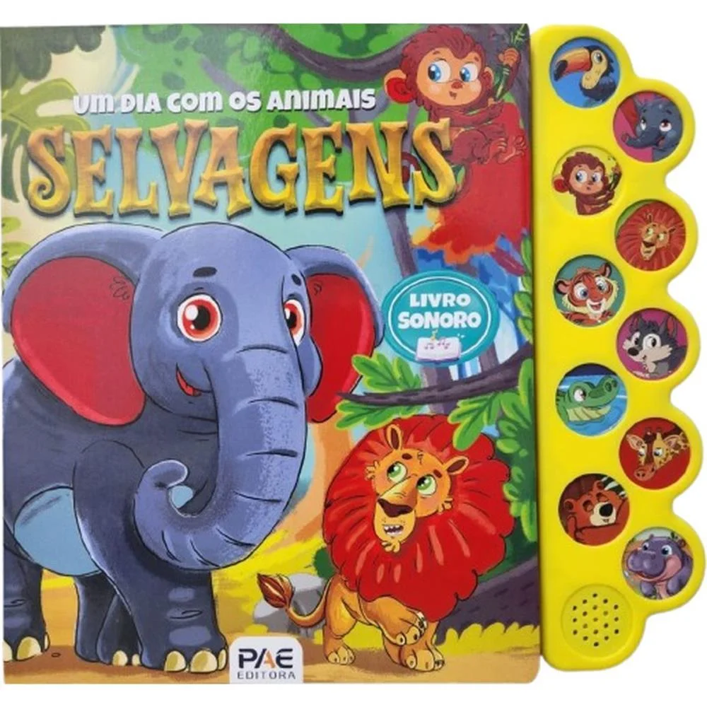 Livro Sonoro Animais Selvagens 28,5X26,7 10 Pae Editora - imagem 3