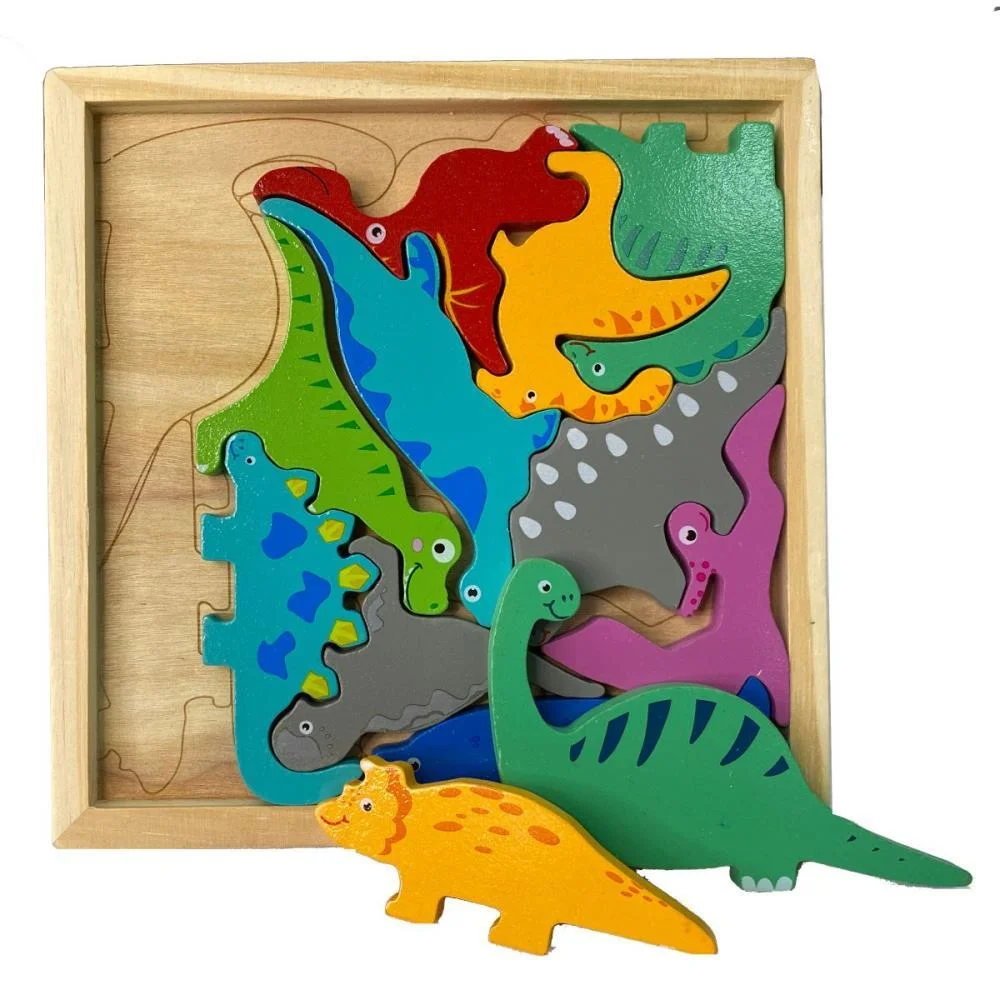 Quebra-Cabeca Madeira Dinossauro 1 Base 12 Pecas Toy Mix (Unidade) - imagem 3