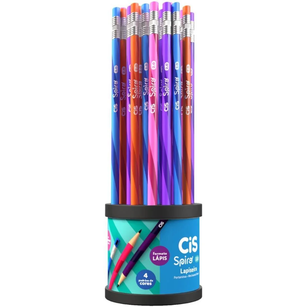 Lapiseira 2.0Mm Cis Spiro 4 Cores Sortidas Sertic C/ 30 Unidades - imagem 3