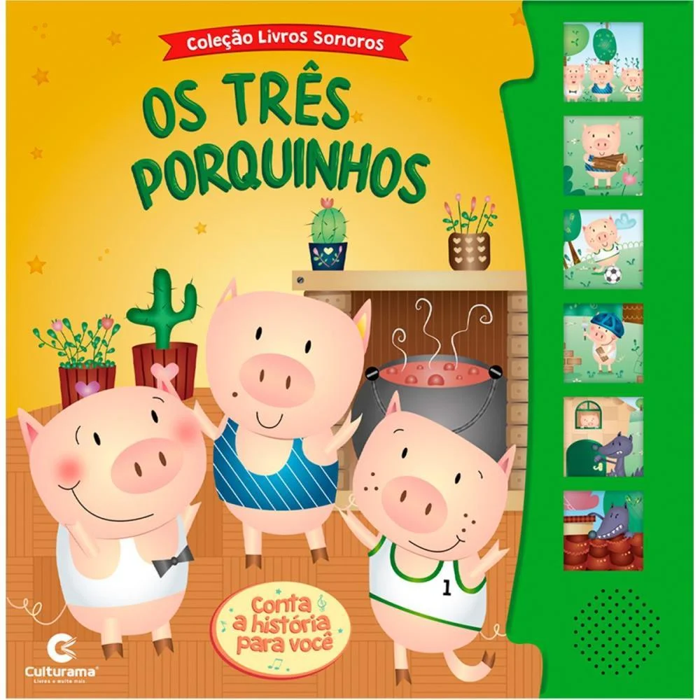 Livro Sonoro Os Tres Porquinhos Culturama - imagem 2