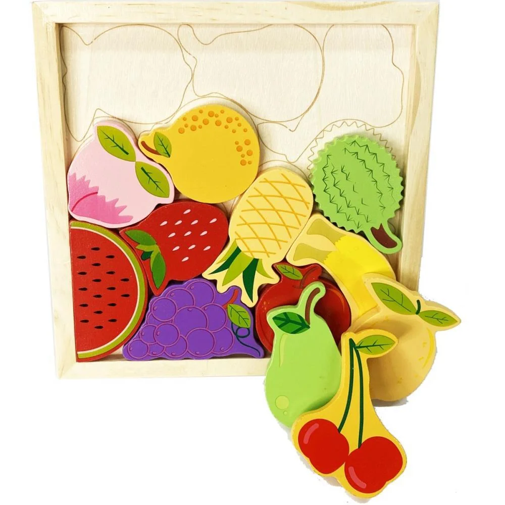 Quebra-Cabeca Madeira Frutas 1 Base 12 Pecas Toy Mix (Unidade) - imagem 3
