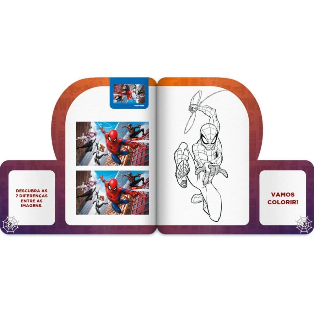 Livro De Atividades Recortado Homem Aranha 24Pgs Culturama - imagem 3